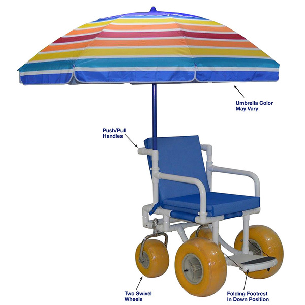 Mjm Internaitonal Recreational Chair W/ Umbrella, Standard Mesh - Navy 722-ATC-YEL-SM-NV